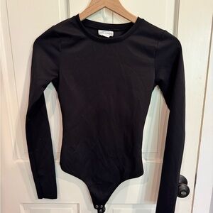 Good American Black Long Sleeve Bodysuit